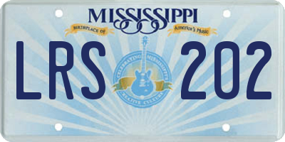 MS license plate LRS202