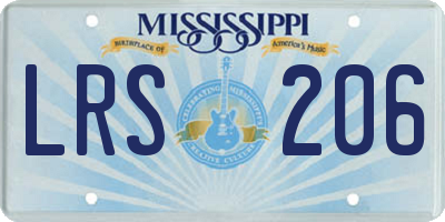 MS license plate LRS206