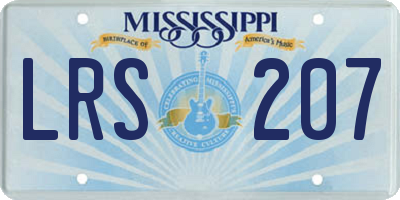 MS license plate LRS207