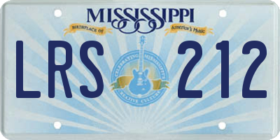 MS license plate LRS212