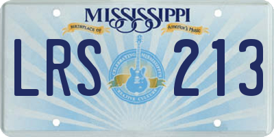 MS license plate LRS213