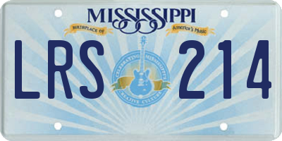 MS license plate LRS214