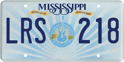 MS license plate LRS218