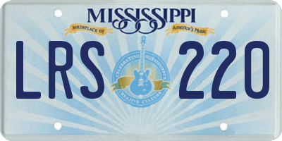 MS license plate LRS220