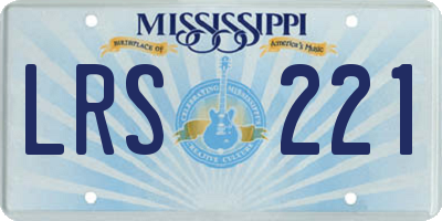 MS license plate LRS221