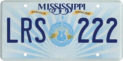 MS license plate LRS222