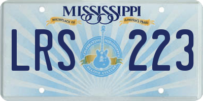 MS license plate LRS223