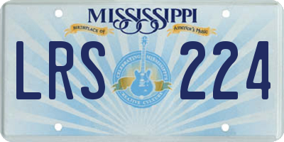 MS license plate LRS224