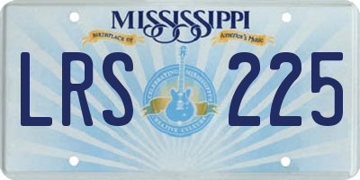 MS license plate LRS225