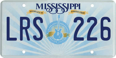 MS license plate LRS226