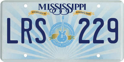 MS license plate LRS229