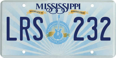 MS license plate LRS232