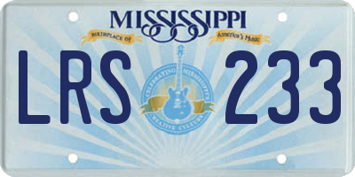 MS license plate LRS233
