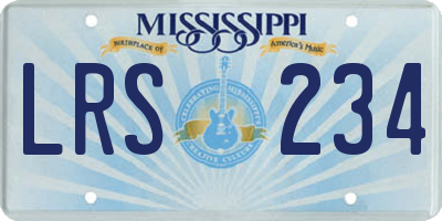 MS license plate LRS234