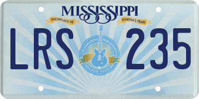 MS license plate LRS235