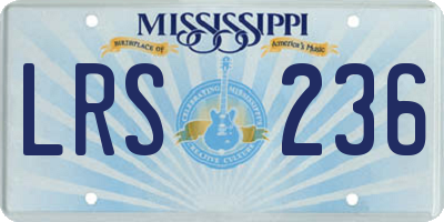 MS license plate LRS236