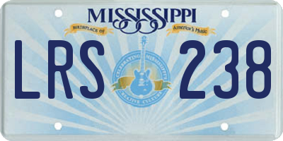 MS license plate LRS238