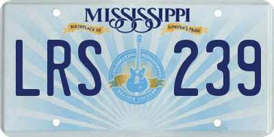 MS license plate LRS239