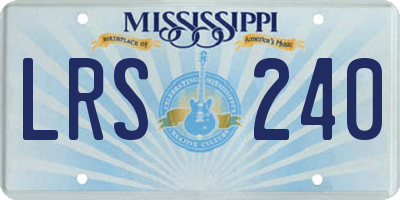 MS license plate LRS240