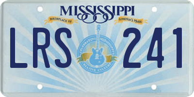MS license plate LRS241