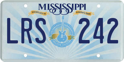 MS license plate LRS242
