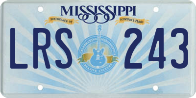 MS license plate LRS243