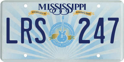 MS license plate LRS247
