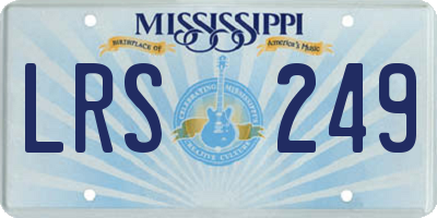 MS license plate LRS249