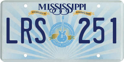 MS license plate LRS251