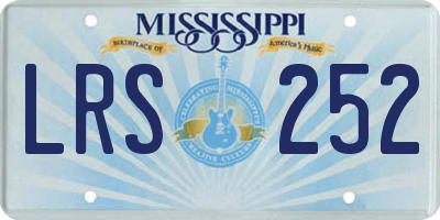 MS license plate LRS252