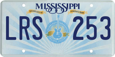 MS license plate LRS253