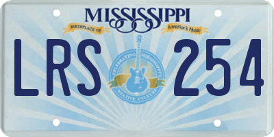 MS license plate LRS254