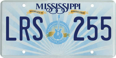 MS license plate LRS255