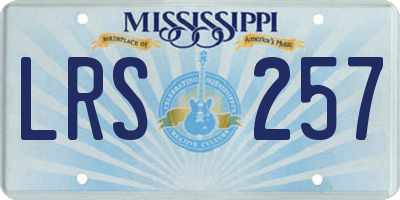 MS license plate LRS257