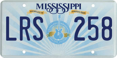 MS license plate LRS258