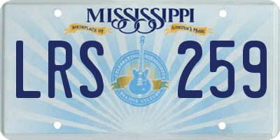 MS license plate LRS259
