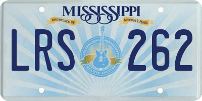 MS license plate LRS262