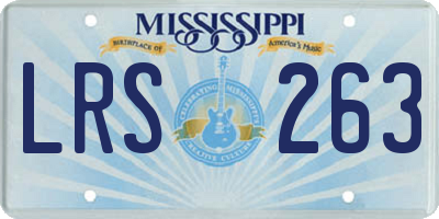 MS license plate LRS263
