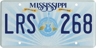 MS license plate LRS268