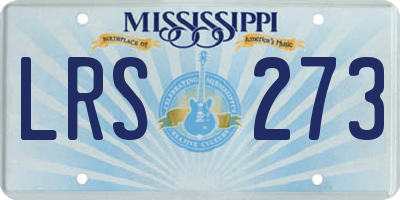 MS license plate LRS273