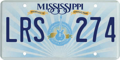 MS license plate LRS274