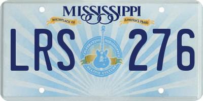 MS license plate LRS276