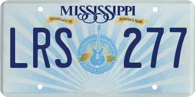 MS license plate LRS277