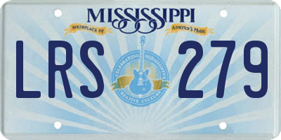 MS license plate LRS279