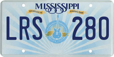 MS license plate LRS280