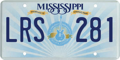 MS license plate LRS281