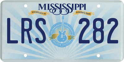 MS license plate LRS282
