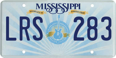 MS license plate LRS283