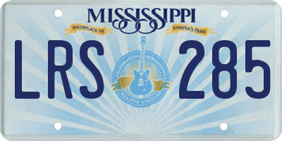 MS license plate LRS285