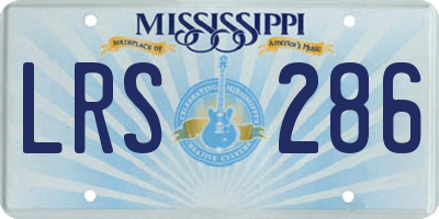 MS license plate LRS286